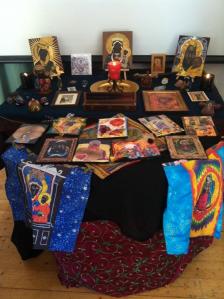 Black Madonna workshop altar with our icons